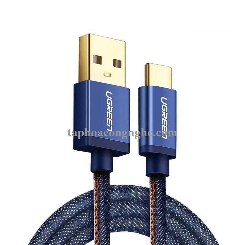 Ugreen 40343 0.5M màu Xanh Cáp sạc USB TypeC cao cấp US250 30040343